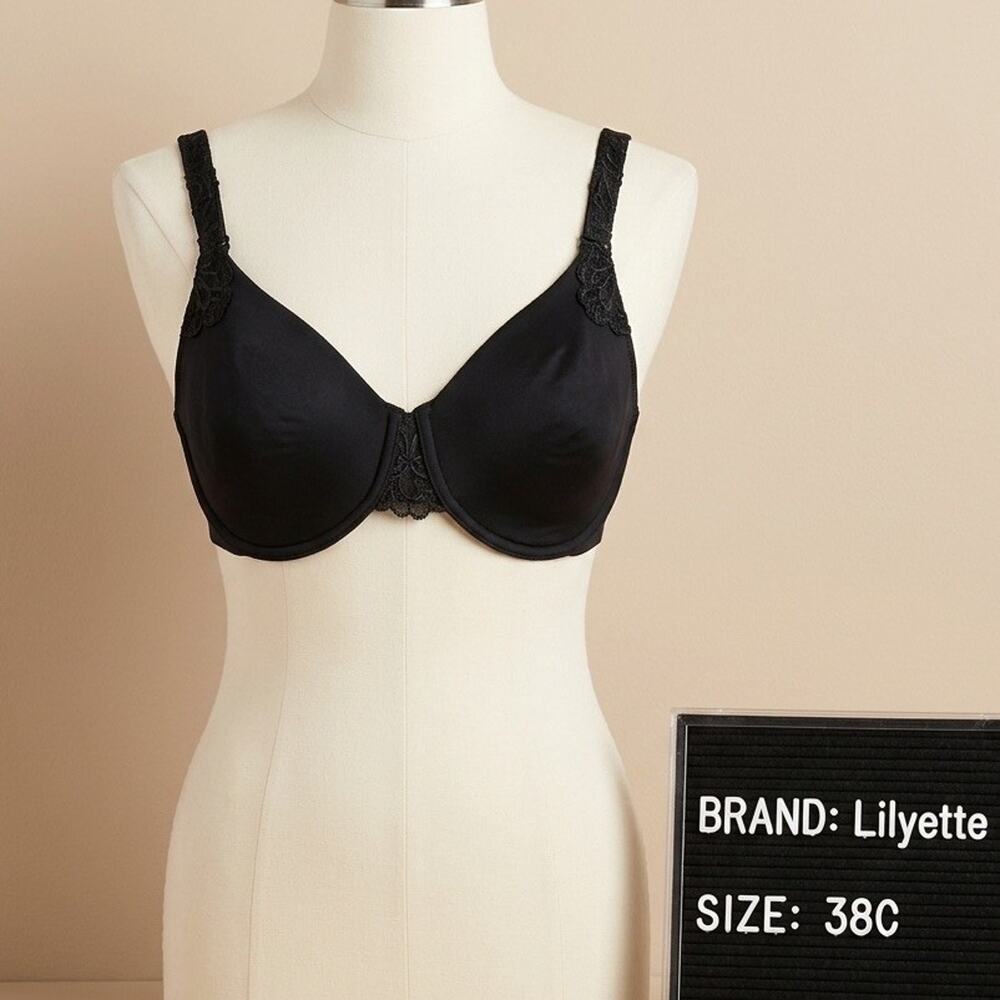 Lilyette 0921 Bra Size 38C Beige Underwire Unlined Full Coverage Minimalist NWT